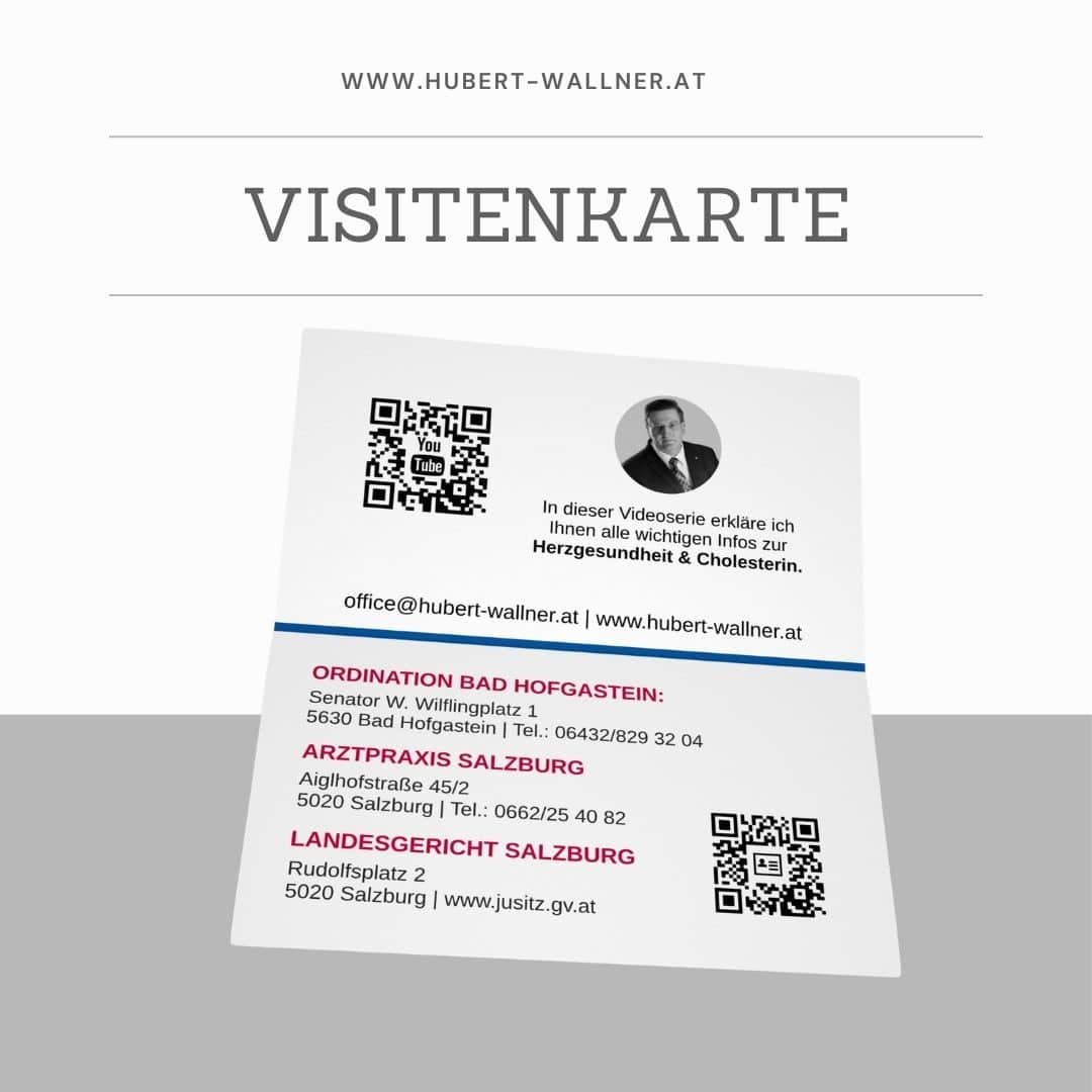 GRAUZONE Referenzen Dr Hubert Wallner Visitenkarten Konzept Design Druck