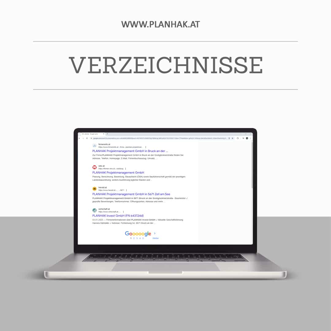 Referenz PLANHAK Branchen Verzeichnisse